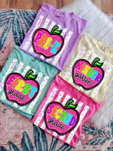 Load image into Gallery viewer, White Composition Stripes Pink Apple School Grade DROPDOWN TRANSFER CARTER JUNE 26

