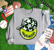Load image into Gallery viewer, Play Ball Happy Face Hat Softball DROPDOWN TRANSFER BIA
