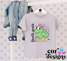 Load image into Gallery viewer, B2S Worm Pink Bow Grades DROPDOWN TRANSFER COR JUNE
