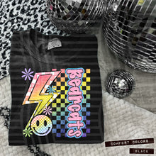 Load image into Gallery viewer, Sideways Rainbow Checker Bolt Happy Mascots Dropdown TRANSFER CAP JUNE
