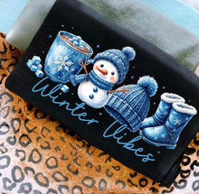 Load image into Gallery viewer, Winter Vibes Blue Beanie Boots TRANSFER ET DEC 25
