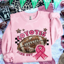 Load image into Gallery viewer, Pink Out Football Faux Embroidery Mascot DROPDOWN TRANSFER HMWK 24
