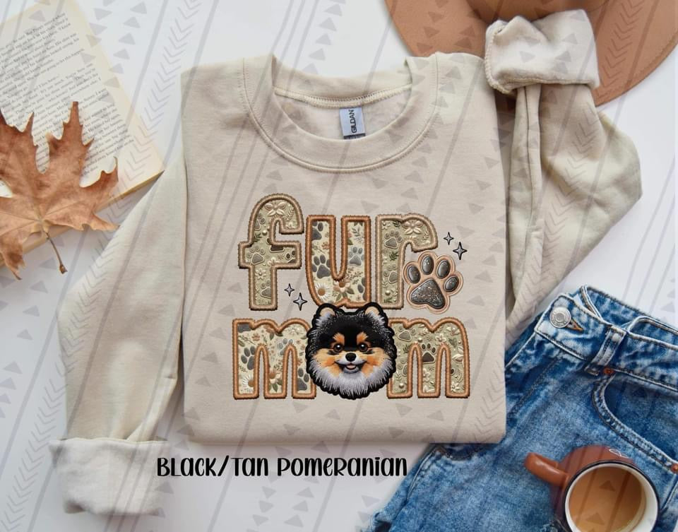 Fur Mom Black Tan Pomeranian TRANSFER