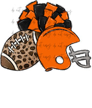 Load image into Gallery viewer, Football Pom Helmet (Add Name) Customized DTF TRANSFER
