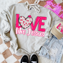 Load image into Gallery viewer, Love Like Jesus Pink Checkered Heart  TRANSFER CSD
