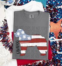 Load image into Gallery viewer, Patriotic Dog Designs Black Text SWD MAY DROPDOWN TRANSFER
