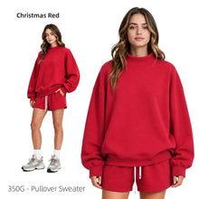 Load image into Gallery viewer, Women’s Blank Mock Neck Pullover &amp; Short Set 12 Colors
