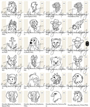 Load image into Gallery viewer, Doodle Single Color Mascots Dropdown TRANSFER
