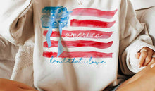 Load image into Gallery viewer, America Land That I Love Watercolor Flag TRANSFER
