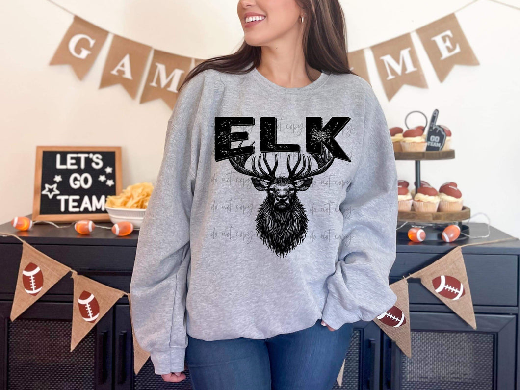 Elk BW Mascot TRANSFER