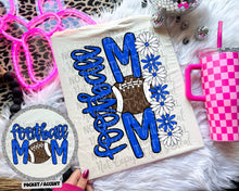 Load image into Gallery viewer, Floral Football Mom With Pocket DROPDOWN TRANSFER CAP JUNE
