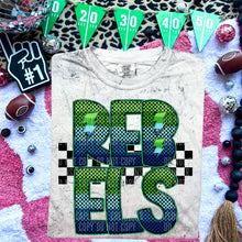 Load image into Gallery viewer, Blue Green Electric Check Mascot Dropdown TRANSFER CAP MAR
