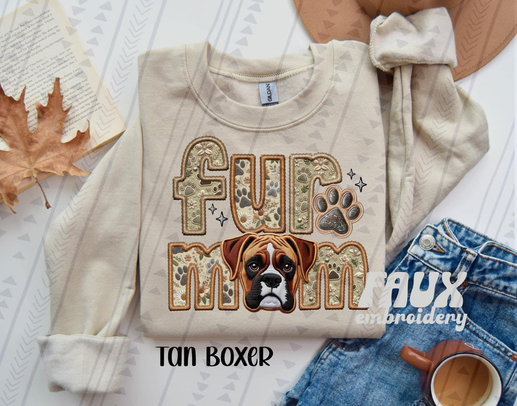 Fur Mom Tan Boxer TRANSFER