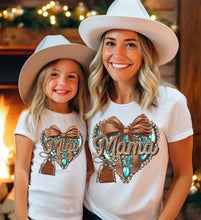 Load image into Gallery viewer, Mama Mini Teal Concho Heart With SLEEVE OPTION TRANSFER AGCM JAN
