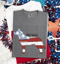 Load image into Gallery viewer, Patriotic Dog Designs Black Text SWD MAY DROPDOWN TRANSFER
