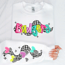 Load image into Gallery viewer, Bright Checkered Mascot With Sleeve Option DTF TRANSFER CSD

