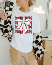 Load image into Gallery viewer, Glitter Names Baseball Bow Stacked TRANSFER CAP FEB

