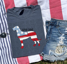 Load image into Gallery viewer, Patriotic Dog Designs Black Text SWD MAY DROPDOWN TRANSFER
