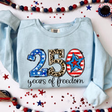 Load image into Gallery viewer, 250 Years Of Freedom Doodle Blue Star BW DROPDOWN TRANSFER SDD APR 26
