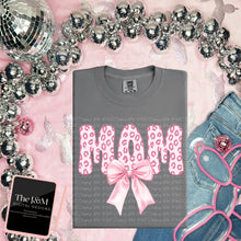 Load image into Gallery viewer, Pink Cheetah Bow Faux Embroidery Names TRANSFER JM FEB
