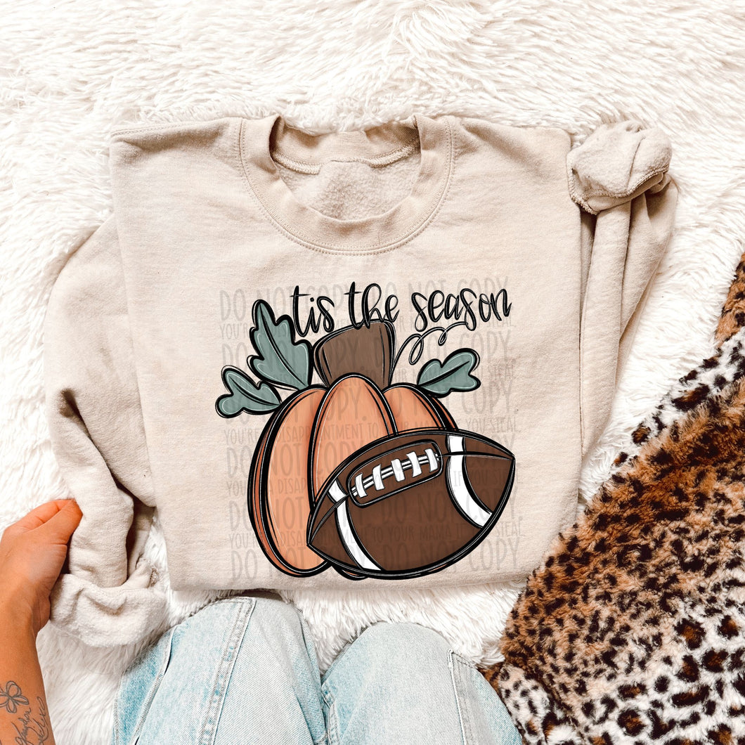 Tis The Season Pumpkin And Football TRANSFER SWD JUNE