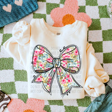 Load image into Gallery viewer, She Is Title Floral Bow DROPDOWN TRANSFER SWD MAR
