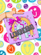 Load image into Gallery viewer, Rainbow Crayon Pink Bow School Mascots DROPDOWN TRANSFER CAP JUNE 26
