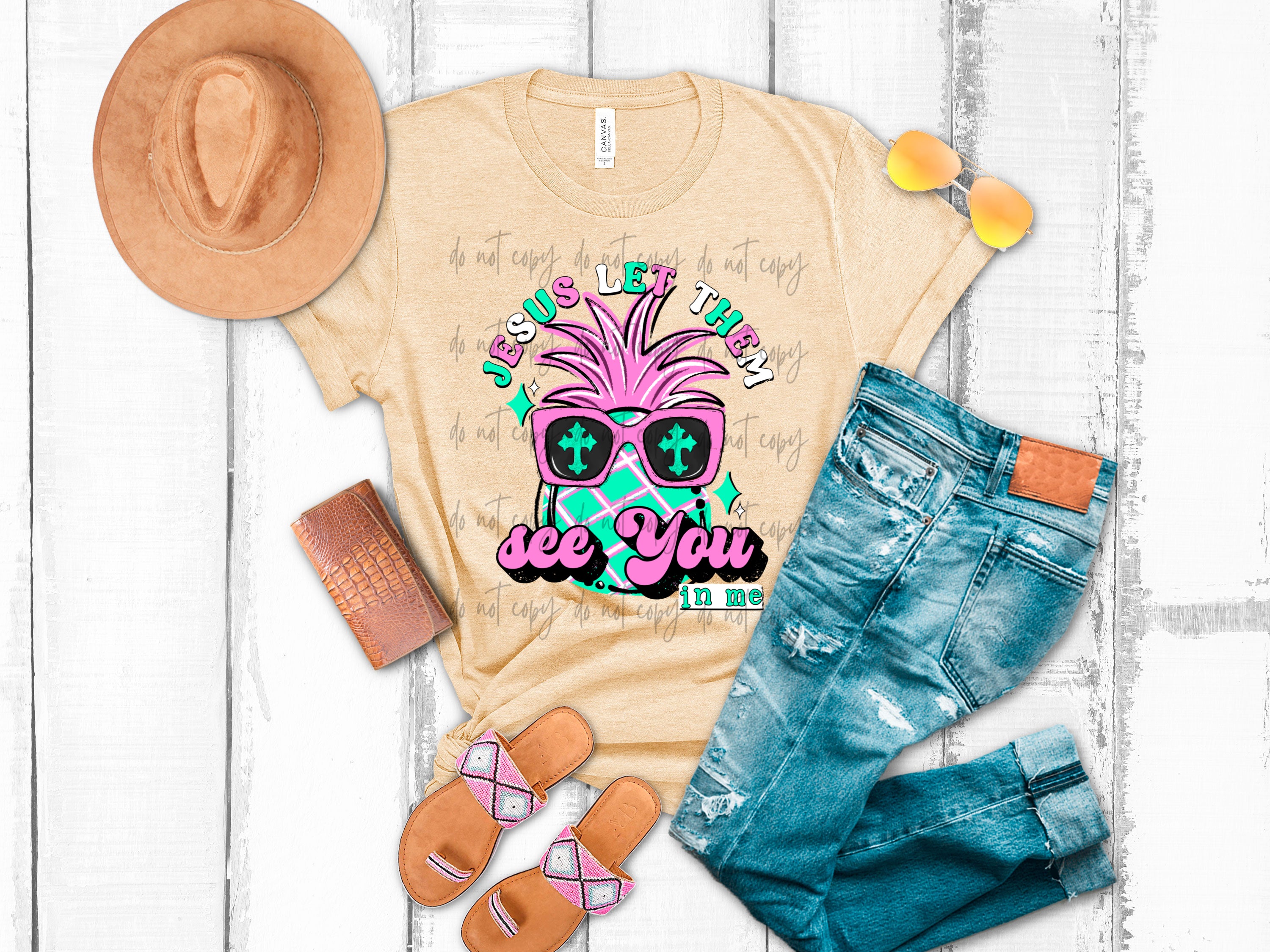 Jesus Let Them See You In Me Pineapple TRANSFER – Sassy Sublimation ...