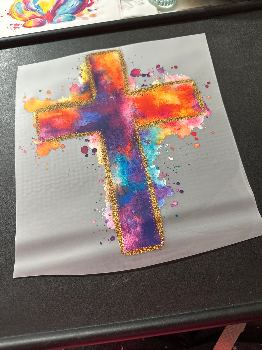 Watercolor Cross RTS DTF TRANSFER