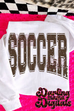 Load image into Gallery viewer, Leopard or Camo Varsity Distressed Sports DROPDOWN TRANSFER DMD FEB 26
