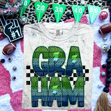 Load image into Gallery viewer, Blue Green Electric Check Mascot Dropdown TRANSFER CAP MAR
