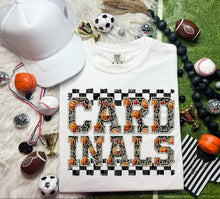 Load image into Gallery viewer, Basketball Faux Embroidery Checkered Mascots DROPDOWN TRANSFER CAP
