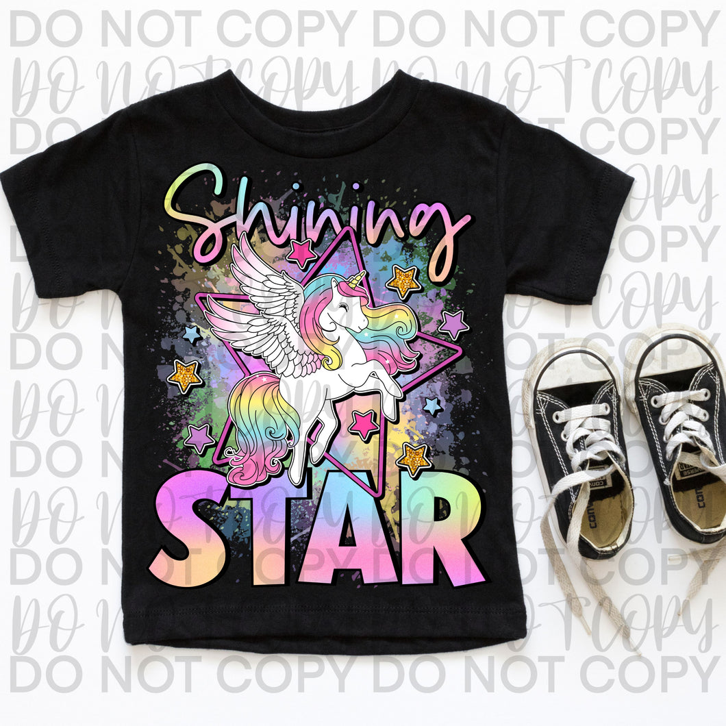 Shining Star Unicorn Splatter TRANSFER