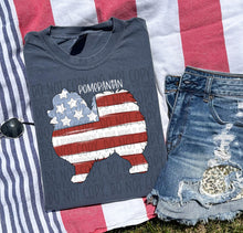 Load image into Gallery viewer, Patriotic Dog Designs White Text SWD MAY DROPDOWN TRANSFER
