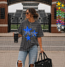 Load image into Gallery viewer, Blue Colored Stars Splatter School Mascots DROPDOWN TRANSFER CAP JUNE 26
