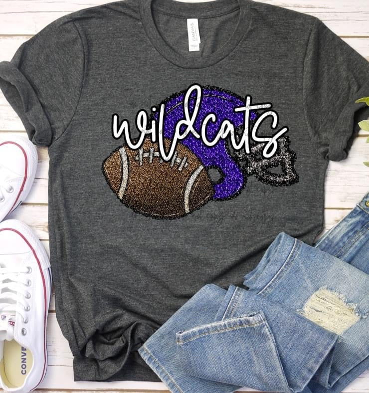 Sequin Football And Helmet Custom MASCOTS DTF TRANSFER