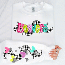 Load image into Gallery viewer, Bright Checkered Mascot With Sleeve Option DTF TRANSFER CSD
