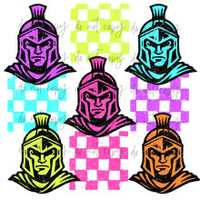 Load image into Gallery viewer, Neon Check Distressed Mascots TRANSFER CYBER JUNE 26

