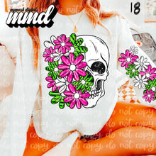 Load image into Gallery viewer, Floral Skulls And Letters Sports Team With Sleeve TRANSFER MMD
