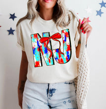 Load image into Gallery viewer, RWB Brushstroke Bow States (all 50 states available) TRANSFER CST MAY
