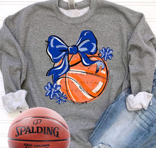 Load image into Gallery viewer, Play Ball Basketball Bow With Flower DROPDOWN TRANSFER BIA
