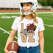 Load image into Gallery viewer, Love Football Flower Bow Mascot DROPDOWN TRANSFER HMWK JUNE 25
