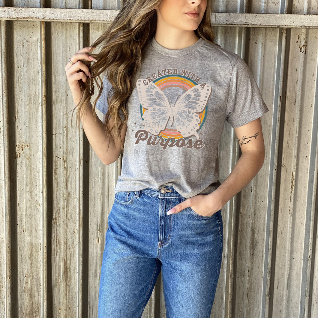 Created With A Purpose Retro Butterfly TRANSFER