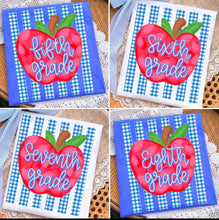 Load image into Gallery viewer, Large Apple And Blue Gingham Stripes Grade/Occupation Option DROPDOWN TRANSFER ET JULY 26
