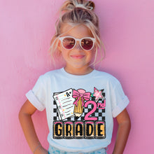 Load image into Gallery viewer, Pink Bow Pencil Checkers Grades DROPDOWN TRANSFER SDD JULY
