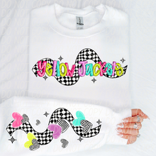 Load image into Gallery viewer, Bright Checkered Mascot With Sleeve Option DTF TRANSFER CSD

