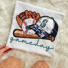 Load image into Gallery viewer, Gameday Sequin Baseball Hat Glove Teams Dropdown TRANSFER CCD INS
