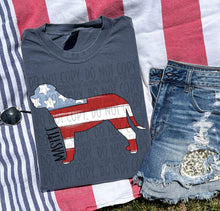 Load image into Gallery viewer, Patriotic Dog Designs Black Text SWD MAY DROPDOWN TRANSFER
