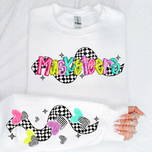 Load image into Gallery viewer, Bright Checkered Mascot With Sleeve Option DTF TRANSFER CSD
