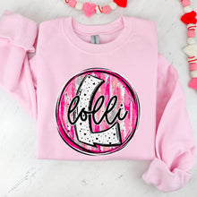 Load image into Gallery viewer, Pink Brush Dalmatian Valentine Names DROPDOWN TRANSFER SDD
